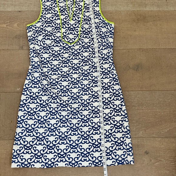 Blue and White Sleeveless Dress - Picture 6 of 8